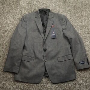 Chaps Jacket Mens 44R Gray Suit Separate Blazer Polyester Blend‎ Formal Coat